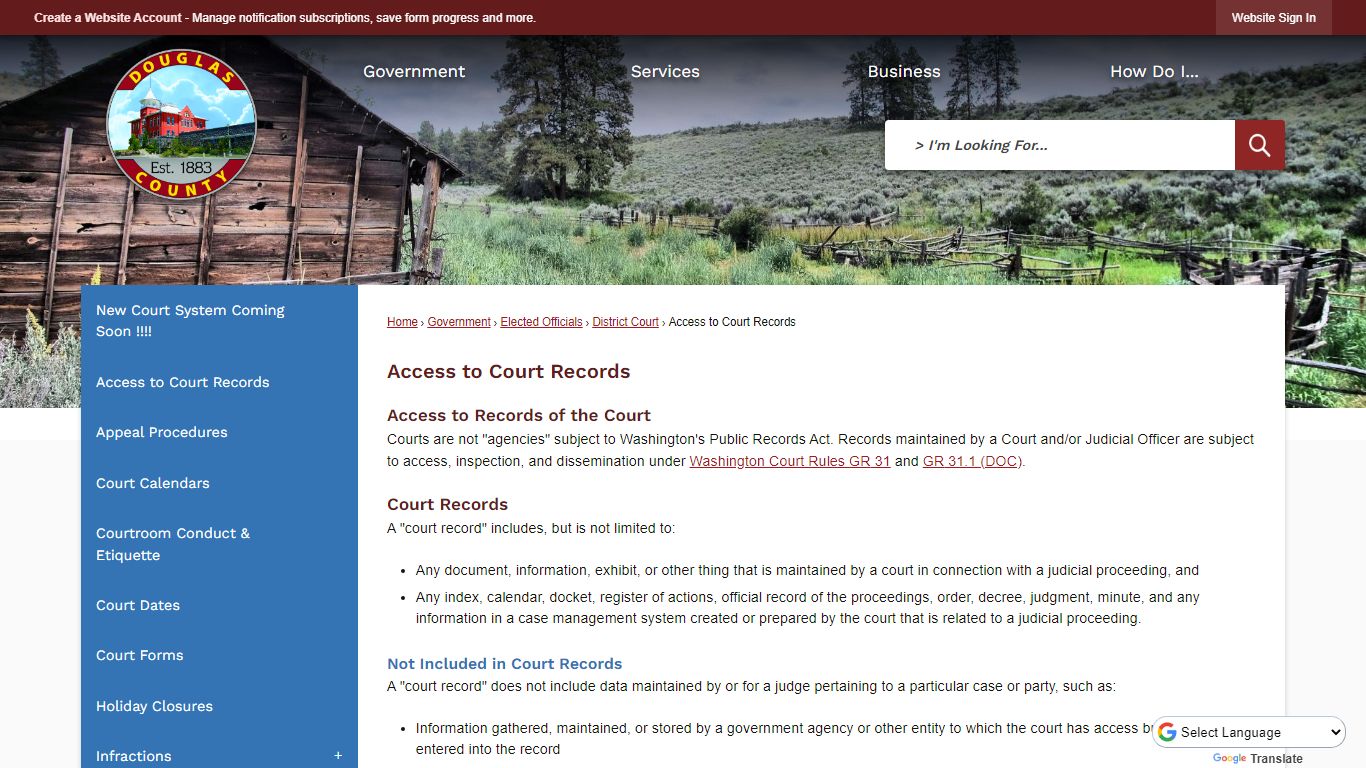 Access to Court Records | Douglas County, WA